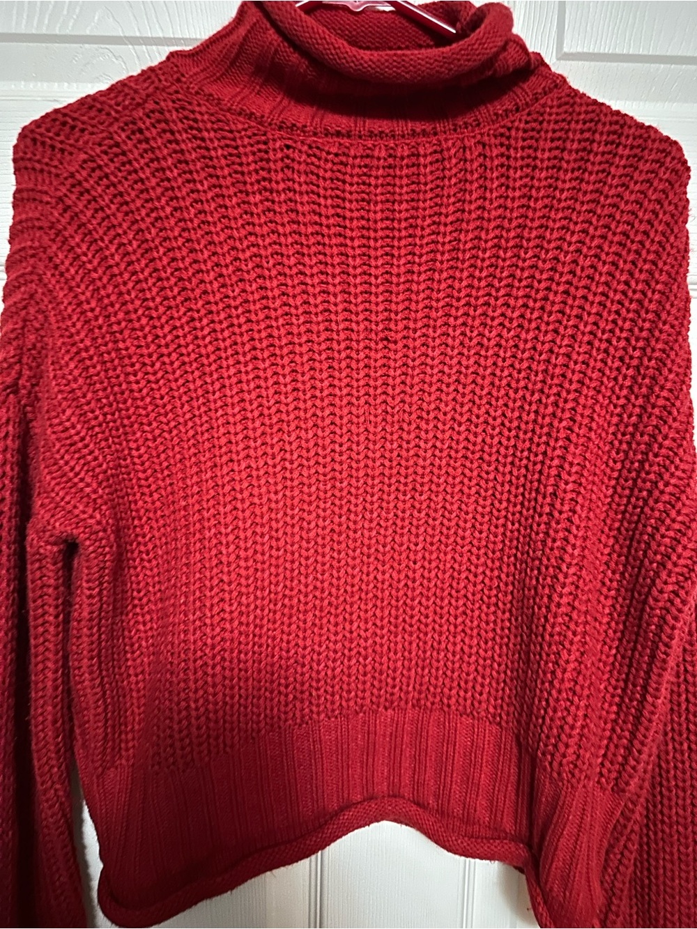 Garage Red Chunky Turtleneck Sweater - Picture 3 of 3